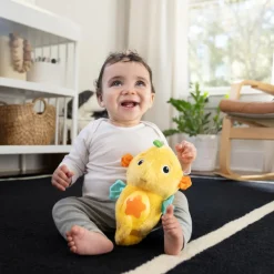Veilleuse peluche hippocampe jaune