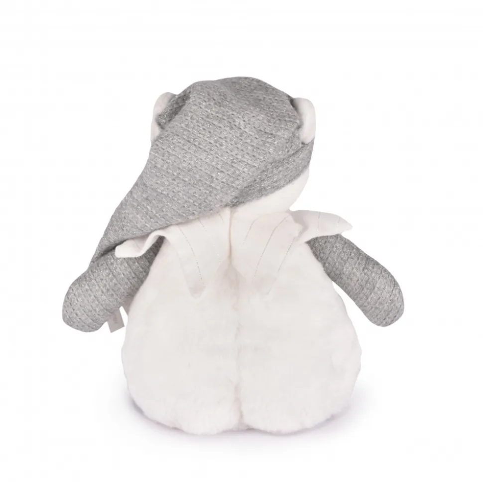 Veilleuse peluche musicale à projection d'étoiles ours gris