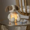Veilleuse sleepy peluche chien bouclette ecru