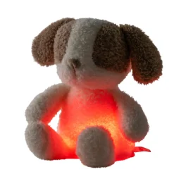 Veilleuse sleepy peluche chien bouclette ecru