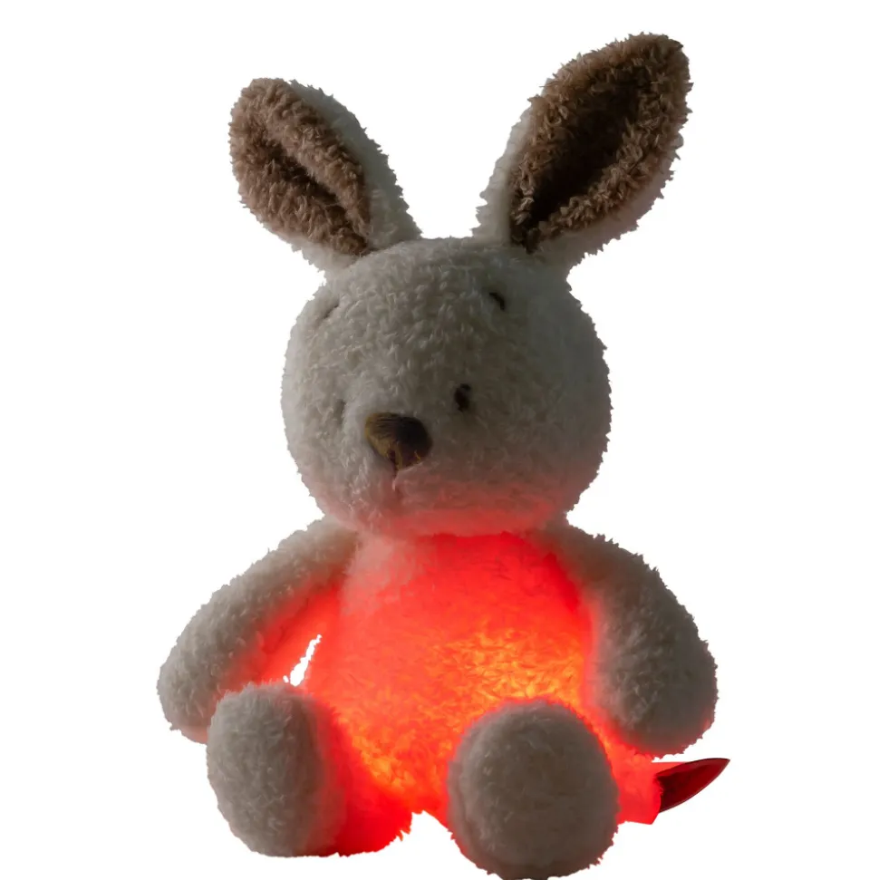 Veilleuse sleepy peluche lapin bouclette ecru